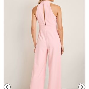 Francesca's Collections Blush Pink Halter Jumpsuit